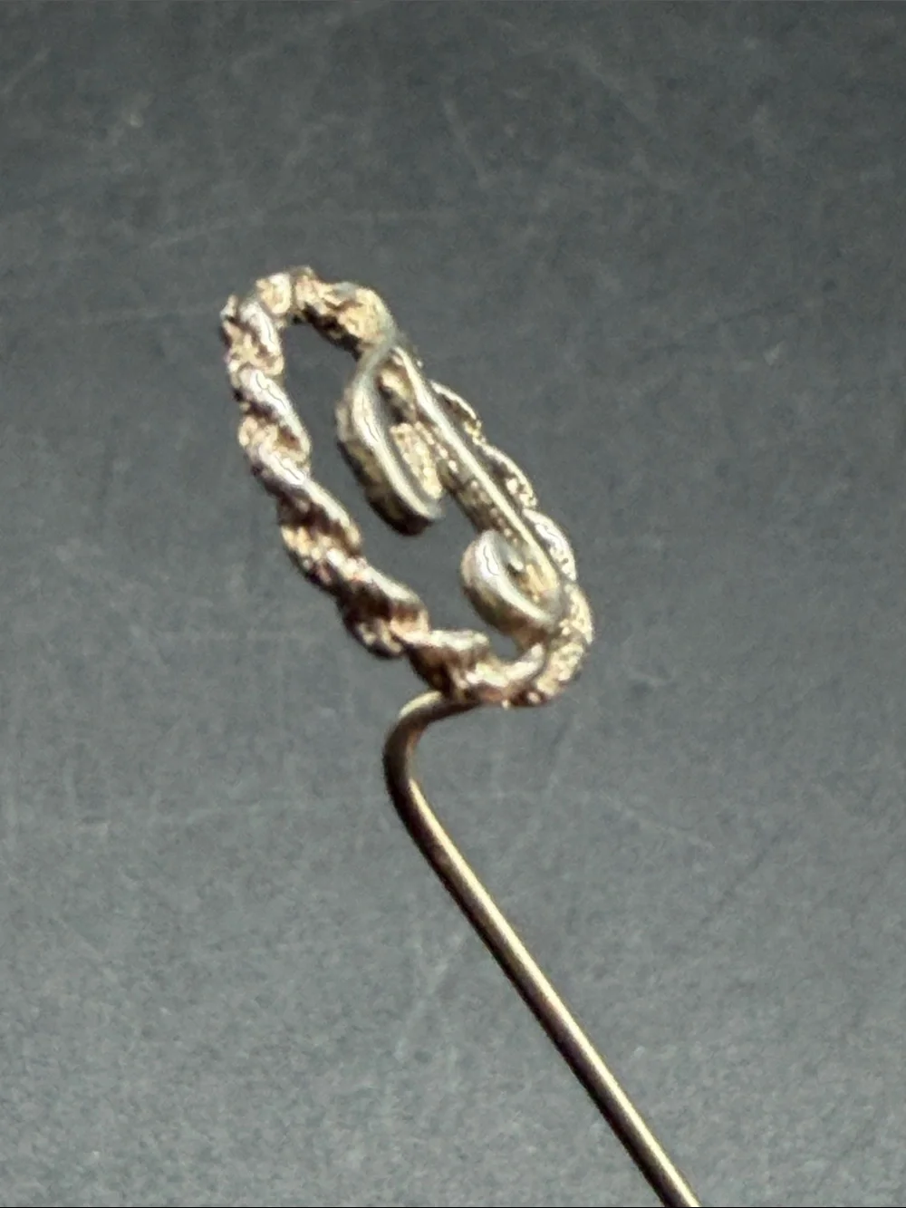 Vintage Letter J Silver Tone Metal Initial Stick Pin Brooch Jewelry Accessory